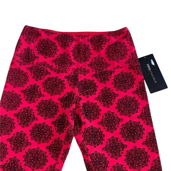 Intro. Womens Tummy Control Seamless Leggings-Red/Black-Size Small-NWT - Picture 2 of 5